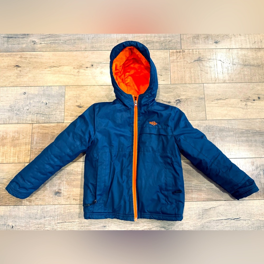 Boys Wantdo Snow Jacket-blue and orange: Size: 6/7